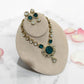 Necklace Jewelry Set with Matching Teal Green Stone Earrings