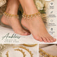 Graceful Glass Stone Anklet Featuring Gold Tone Finish