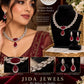Elegant Designer Rare Red Necklace and Earrings Set With Intricate Micro AD Stones Link Design