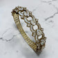 Antique Gold Tone Bangle with Sparkling Cz Stones