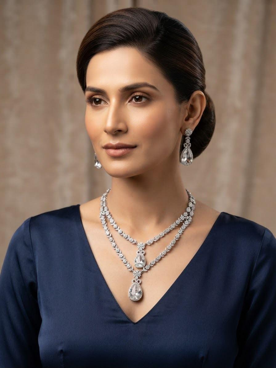 Statement Majestic Elegance Cubic Zirconia Jewelry Set