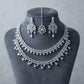 Graceful Cascade Rhodium Finish Necklace Set