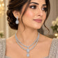 Cubic Zarconia High End Elegant Jewelry Set with Matching Teardrop Earrings
