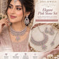 Blush Statement Necklace Set Layered CZ Bridal Jewelry Set Chandelier Earrings
