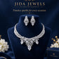 Delicate CZ Necklace Set Featuring a Rhodium Coating