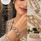 Antique Gold Tone Bangle with Sparkling Cz Stones