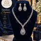 Woven Lattice Teardrop Statement Necklace and Earrings Set