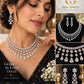 Luxury Cascading Cubic Zarconia Jewelry Set In Rhodium Finidh