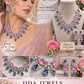 Luxury Statement Necklace with Blush Pink and Lilac Stone Details and Coordinating Drop Earrings