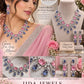 Luxury Statement Necklace with Blush Pink and Lilac Stone Details and Coordinating Drop Earrings