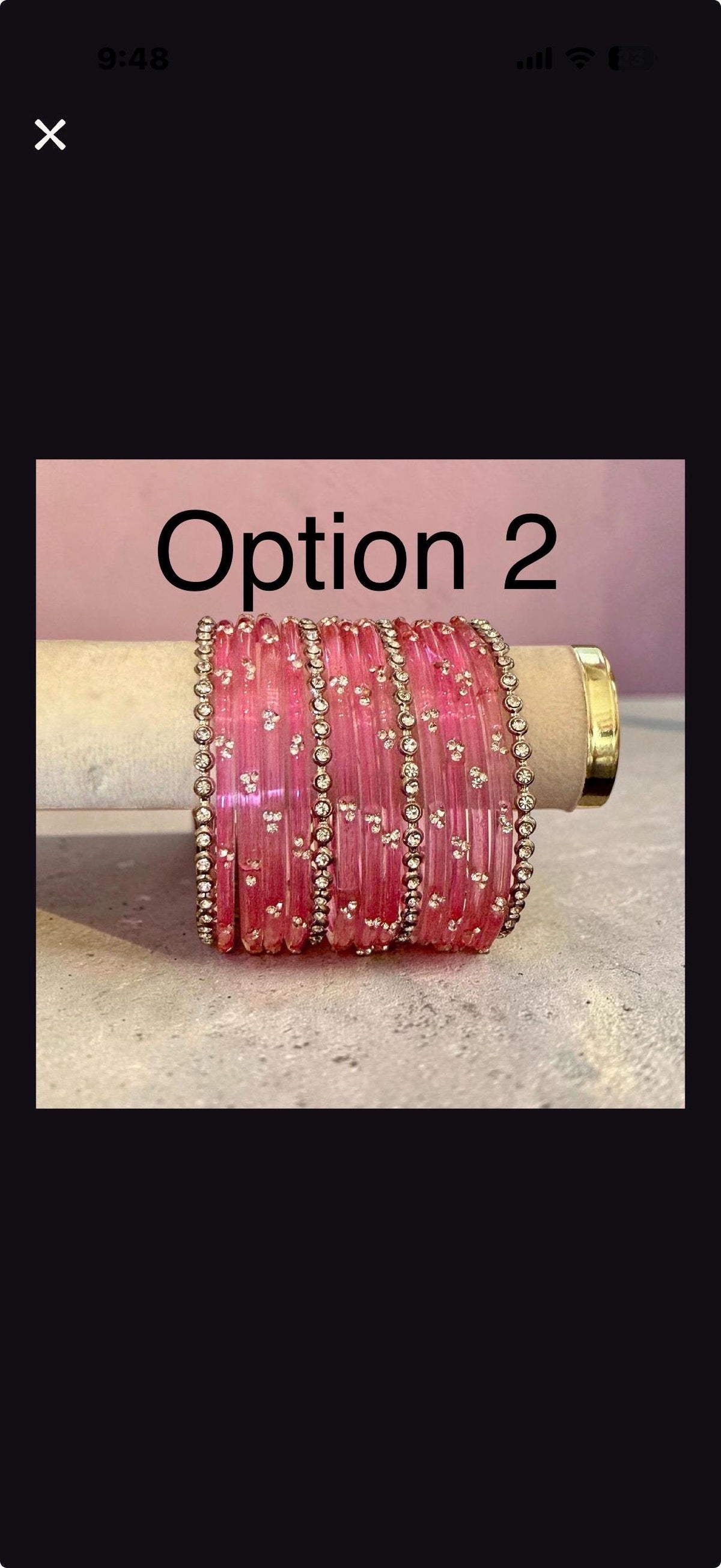 Light pink/red glass Bangles Set with Kashmiri bangles | Indian | Pakistani | Women's Jewelry 2.4
