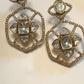 Bollywood Indian Designer monzonite medium length statement earrings gold finish,Victorian,Ad stones