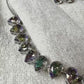 beautifully crafted Sworaski crystals necklace set with studs/wedding /silver plated/rhodium finish adjustable.