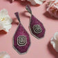Stunning Multi-Color Cz stones micro ad  Teardrop Earrings with Geometric Accent - Elegant Statement Jewelry