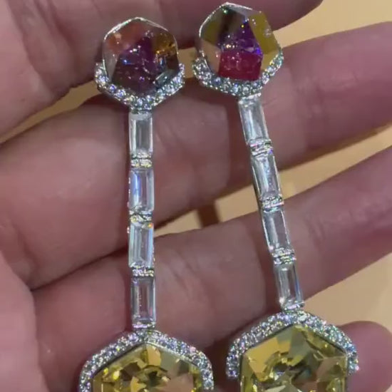 Designer Dangle Earrings with Geometric Contemporary Style