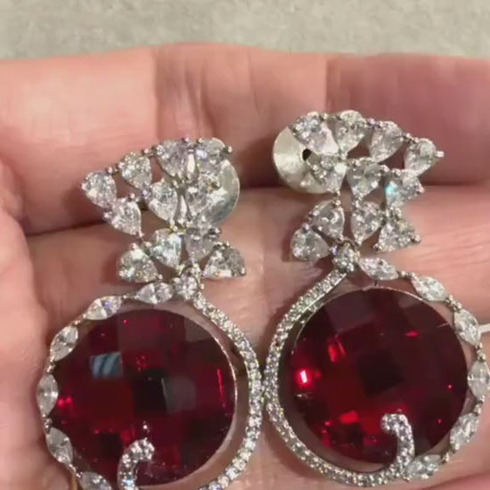 Timeless Statement Earrings with Round Gem and Modern Elegance Swarovski