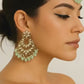 Kundan Jhumkas with Matching Mang Tika | Traditional mint green