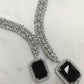 Cubic Zarconia ad set  designer necklace set Bollywood  Hollywood inspired onyx.